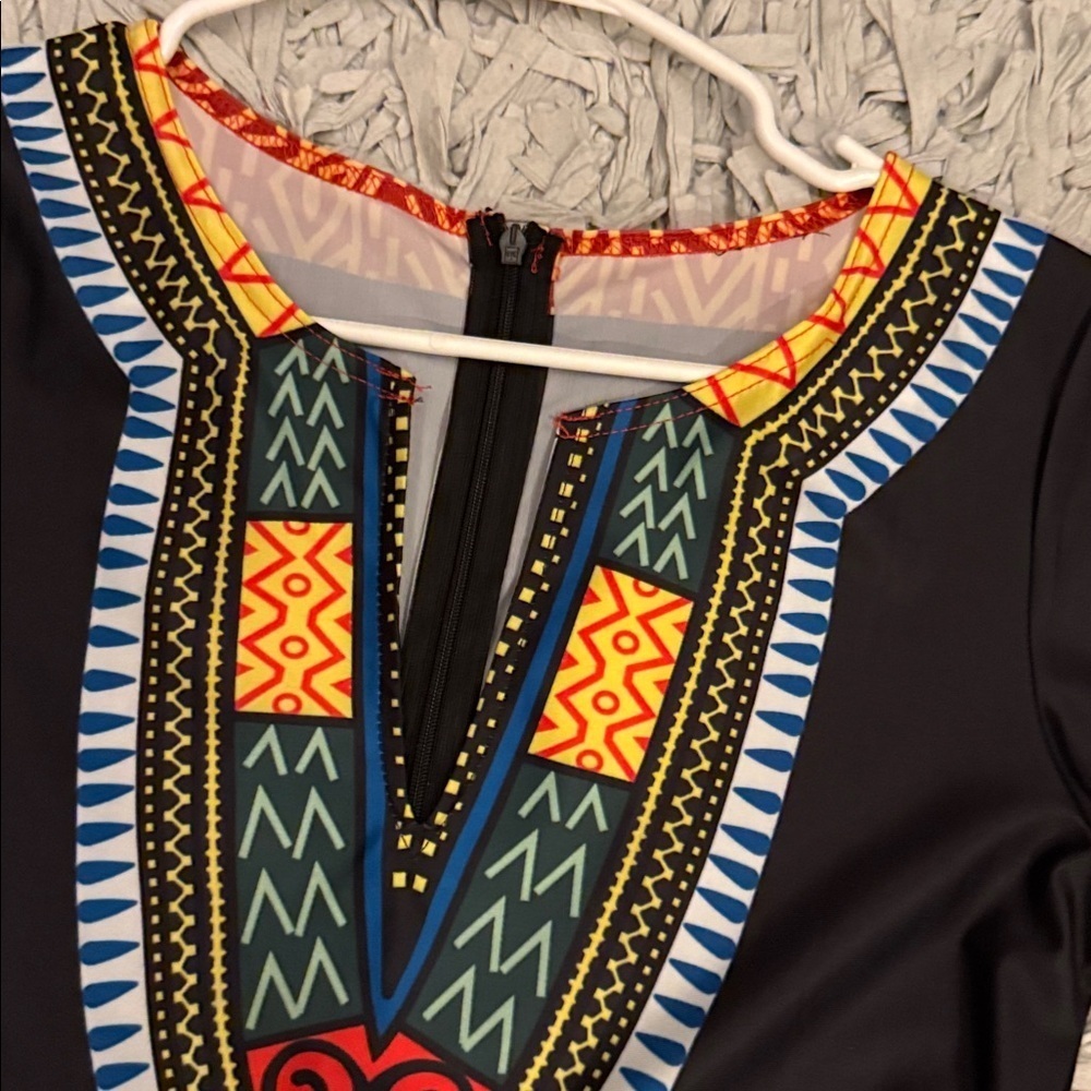 Colorful Patterned Women's Dress - Picture 2 of 6